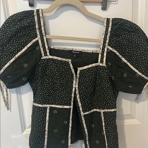 Forest Green Puff Sleeve Top